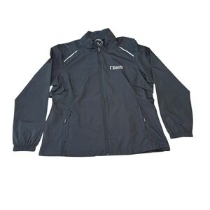 Core365 Ladies XL Black‎ Lightweight Full Zip Windbreaker Jacket Logo